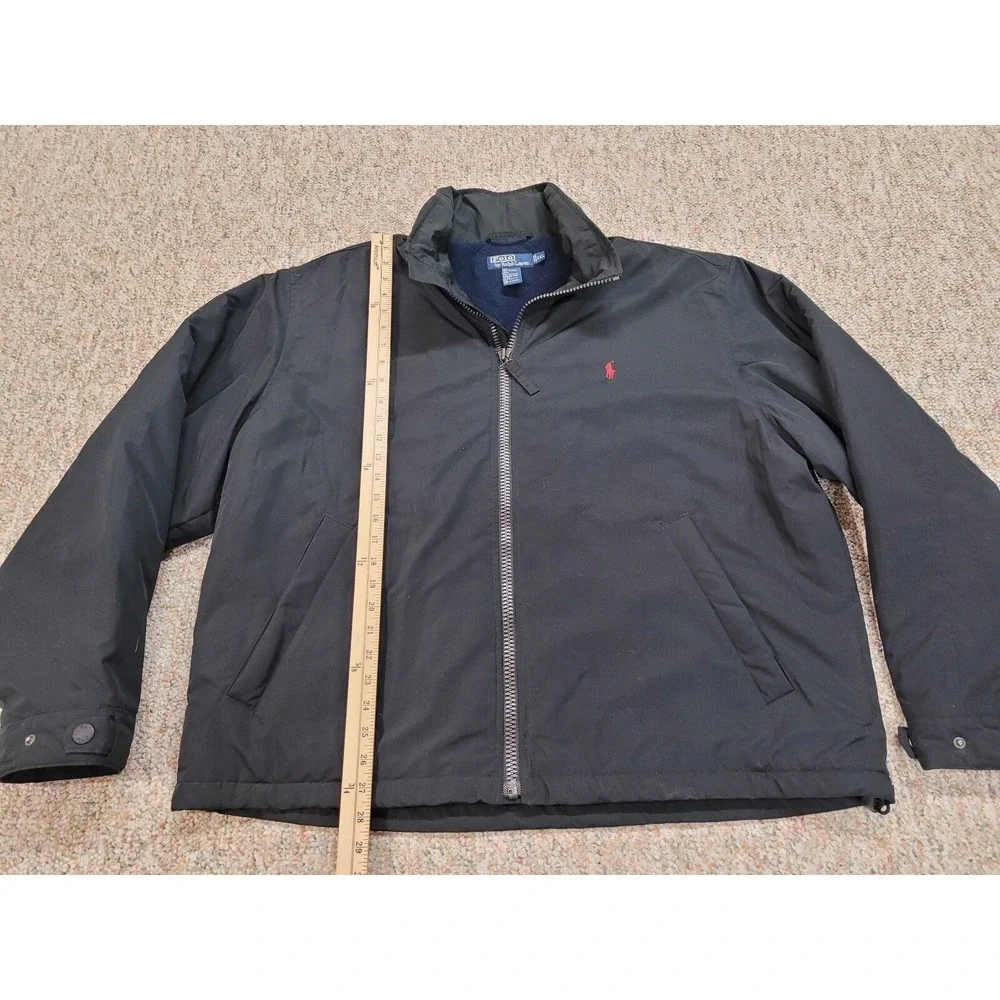 Polo Ralph Lauren Jacket Mens 2XL Black Full Zip Quilted Fleece Lined Casual XXL
